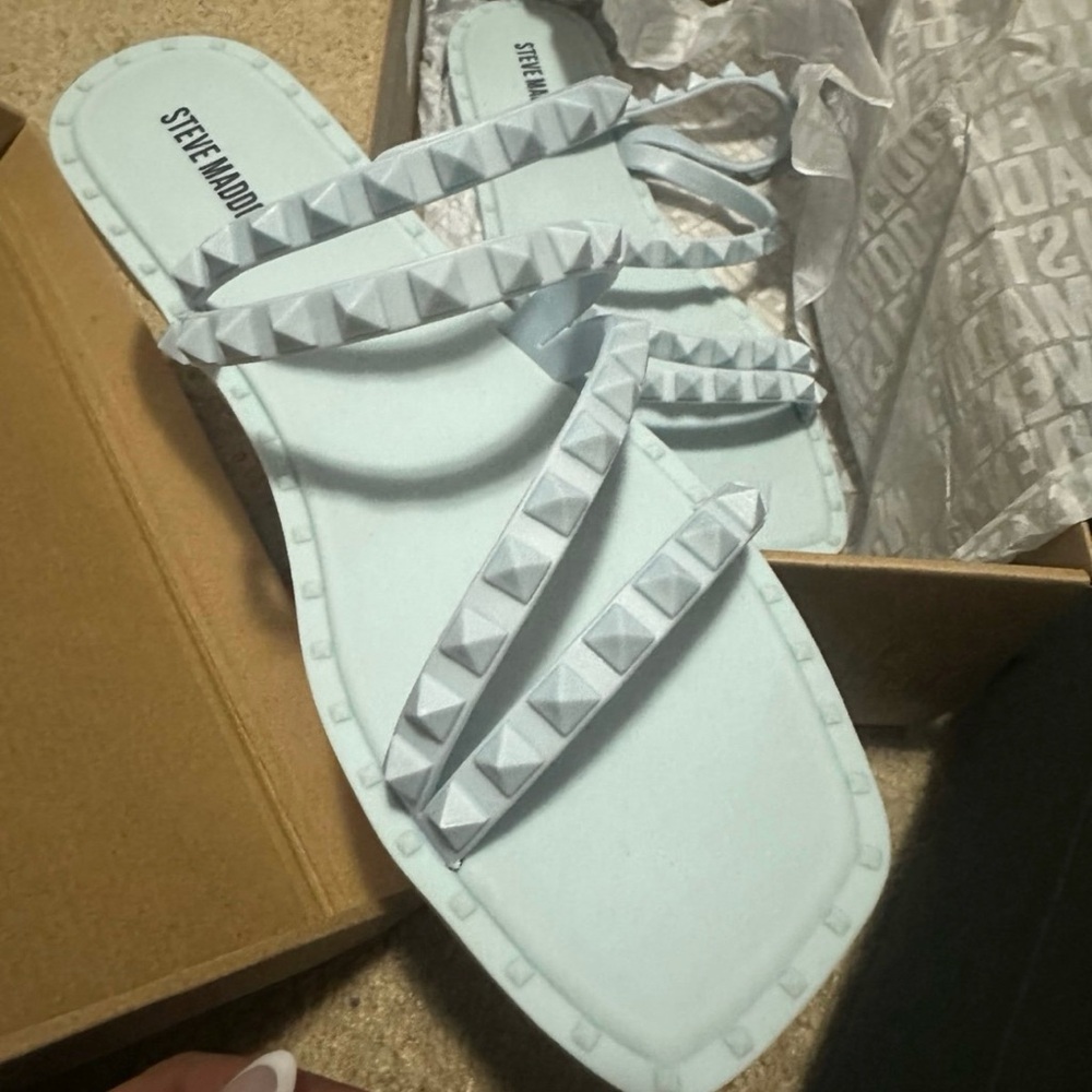 Steve Madden Light Blue Studded Skyler Sandals